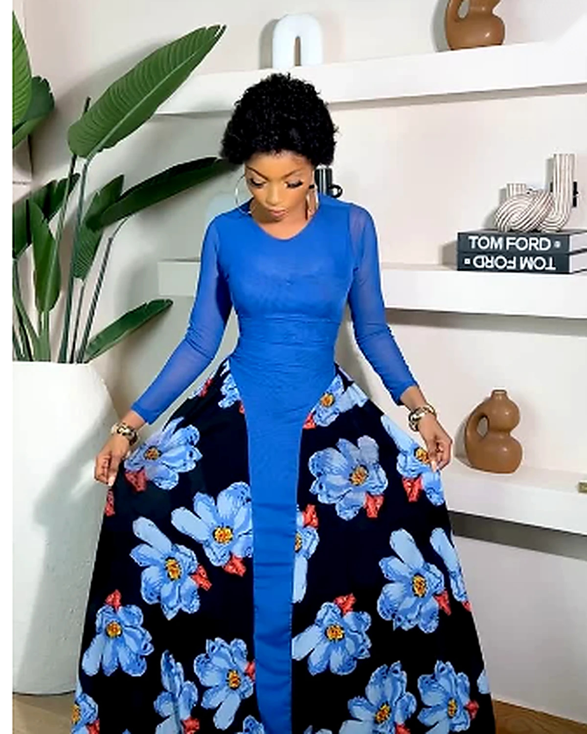 Ensembles Maison Typhen — ensemble bleu à motifs floraux