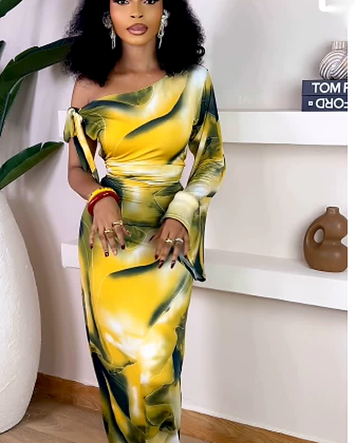 Nouveautés Maison Typhen — robe asymétrique jaune et verte